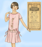Pictorial Review 2712: 1920s Embroidered Girls Party Dress Sz 7 Vintage Sewing Pattern