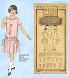 Pictorial Review 2712: 1920s Embroidered Girls Party Dress Sz 7 Vintage Sewing Pattern