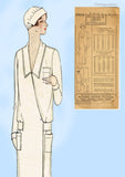 1920s Vintage Pictorial Review Sewing Pattern 3916 Uncut Misses Wrap Apron & Cap 36B