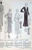 Pictorial Review 5775: 1930s Stylish Misses Street Dress Sz 39 B Vintage Sewing Pattern