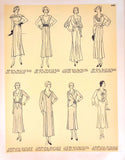 Pictorial Review 5775: 1930s Stylish Misses Street Dress Sz 39 B Vintage Sewing Pattern