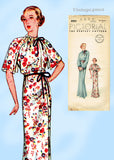 Pictorial Review 8201: 1930s Misses Negligee Sz 34 B Vintage Sewing Pattern