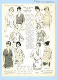 Pictorial Review 8279: 1920s Rare Misses Tucked Blouse 36 B Vintage Sewing Pattern