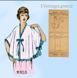 Pictorial Review 9953: 1920s Rare Misses Dressing Sack Sz 36 B Vintage Sewing Pattern