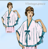 Pictorial Review 9953: 1920s Rare Misses Dressing Sack Sz 36 B Vintage Sewing Pattern