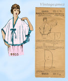 Pictorial Review 9953: 1920s Rare Misses Dressing Sack Sz 36 B Vintage Sewing Pattern