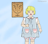 Pictorial Review 1920s Rare 16 Inch Little Girl Doll Clothes Set Vintage Sewing Pattern