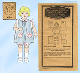 Pictorial Review 1920s Rare 16 Inch Little Girl Doll Clothes Set Vintage Sewing Pattern