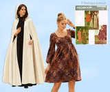 1970s Vintage Redbook Sewing Pattern 1900 Classic Misses Cape & Maxi Dress Sz 34 B