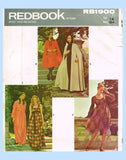 Original circa 1972-1975 Redbook Pattern No. RB1900 - Misses' Capes and Dresses