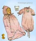 1950s Vintage Simplicity Sewing Pattern 1443 Uncut Easy Infant Layette Set w Boat App