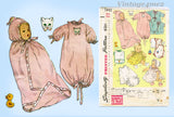 1950s Vintage Simplicity Sewing Pattern 1443 Uncut Easy Infant Layette Set w Boat App