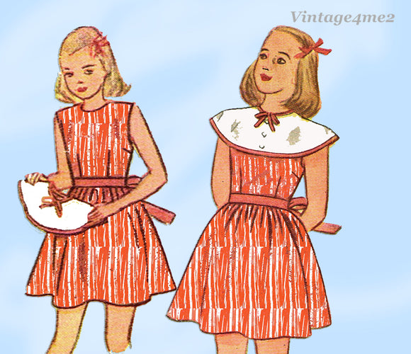 1940s Vintage Simplicity Pattern 1630 Cute and Easy WWII Little Girls Dress Sz 8