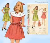 1940s Vintage Simplicity Pattern 1630 Cute and Easy WWII Little Girls Dress Sz 8