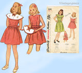 1940s Vintage Simplicity Pattern 1630 Cute and Easy WWII Little Girls Dress Sz 8
