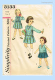 1950s Vintage Simplicity Sewing Pattern 3133 Cute Toddler Girls Wardrobe Sz 2