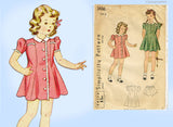 Simplicity 3436: 1940s Cute Toddler Girls Princess Dress Size 6 Vintage Sewing Pattern