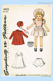 1940s Vintage Simplicity Sewing Pattern 4455 Uncut 25 Inch Cloth Dress & Clothes