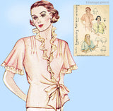 1930s Vintage Simplicity Sewing Pattern 1559 Misses Bedjacket Size 32 to 34 Bust