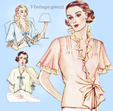 1930s Vintage Simplicity Sewing Pattern 1559 Misses Bedjacket Size 32 to 34 Bust