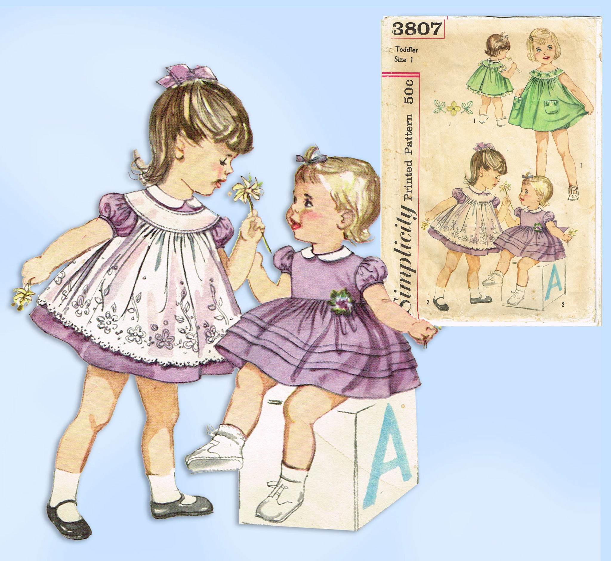 1960s VTG Simplicity Sewing Pattern 3807 Embroidered Baby Girls Dress –  Vintage4me2