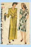 Simplicity 4498: 1940s WWII Misses Wrap Dress or Robe 32B Vintage Sewing Pattern