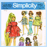 1960s VTG Simplicity Sewing Pattern 8519 Cute 17.5 Inch High Heel Doll Clothes