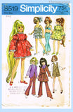 1960s VTG Simplicity Sewing Pattern 8519 Cute 17.5 Inch High Heel Doll Clothes