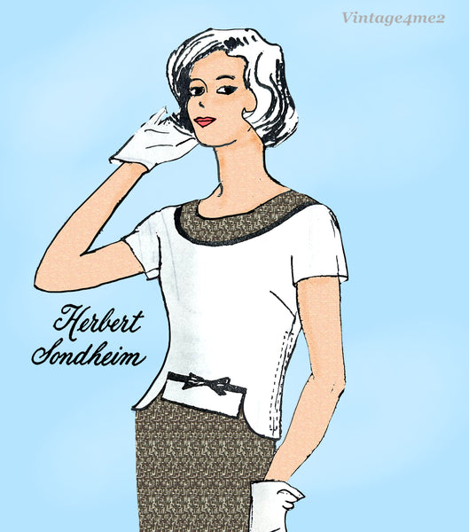 1960s Vintage Designer Spadea Sewing Pattern N-1242 Uncut Misses Dress Sz 35 Bust