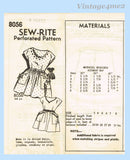 Sew Rite 8056: 1950s Toddler Scalloped Dress Sz 6 Vintage Sewing Pattern