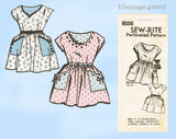 Sew Rite 8056: 1950s Toddler Scalloped Dress Sz 6 Vintage Sewing Pattern