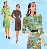 1940s Vintage Simplicity Sewing Pattern 1127 Misses WWII Day Dress Size 34 B