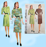 1940s Vintage Simplicity Sewing Pattern 1127 Misses WWII Day Dress Size 34 B