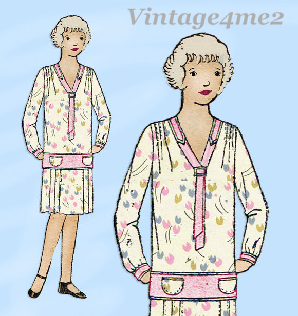 1920s Vintage Simplicity Sewing Pattern 113 Sweet Little Girls Flapper Dress Size 14