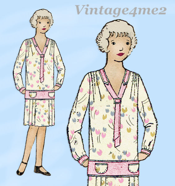 1920s Vintage Simplicity Sewing Pattern 113 Sweet Little Girls Flapper Dress Size 14