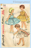 1950s Vintage Simplicity Sewing Pattern 1149 Sweet Toddler Girls Sun Dress Size 5