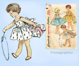 1950s Vintage Simplicity Sewing Pattern 1149 Sweet Toddler Girls Sun Dress Size 5