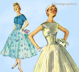 Simplicity 1154: 1950s Misses Empire Waist Dress Sz 34 B Vintage Sewing Pattern