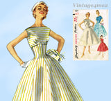 Simplicity 1154: 1950s Misses Empire Waist Dress Sz 34 B Vintage Sewing Pattern