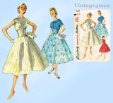 Simplicity 1154: 1950s Misses Empire Waist Dress Sz 34 B Vintage Sewing Pattern