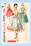 Simplicity 1159: 1950s Simple Misses Summer Dress Sz 32 B Vintage Sewing Pattern