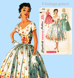 Simplicity 1159: 1950s Simple Misses Summer Dress Sz 32 B Vintage Sewing Pattern