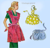 1940s Vintage Simplicity Sewing Pattern 1163 WWII Misses Full or Half Apron SM