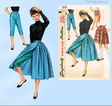 Simplicity 1231: 1950s Funky Misses Pants and Skirt Sz 24 W Vintage Sewing Pattern