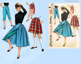 Simplicity 1231: 1950s Funky Misses Pants and Skirt Sz 24 W Vintage Sewing Pattern