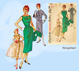 1950s Vintage Simplicity Sewing Pattern 1232 Uncut Misses Slender Dress Sz 31 B