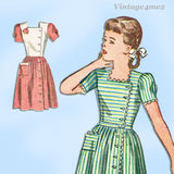 1940s Vintage Simplicity Pattern 1267 Uncut Toddler Girls WWII Dress Size 6