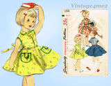 1950s Vintage Simplicity Sewing Pattern 1288 Cute Toddler Girls Sun Dress Size 4