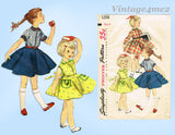 1950s Vintage Simplicity Sewing Pattern 1288 Cute Toddler Girls Sun Dress Size 4