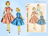 1950s Simplicity Sewing Pattern 1328 Little Girls Day or Party Dress Sz 7